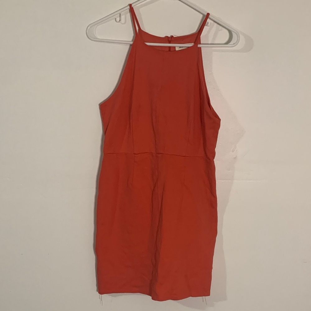 Monteau Strapless Dress in Vibrant Orange